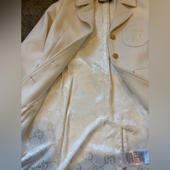 Gucci Double G Embroidery Wool Coat - Picture 6 of 9